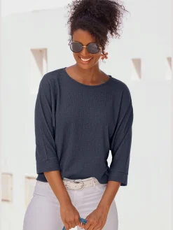 Vivance T-Shirts<T-shirt à manches 3/4 qualité crêpe structurée