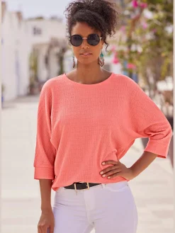 Vivance T-Shirts<T-shirt à manches 3/4 qualité crêpe structurée