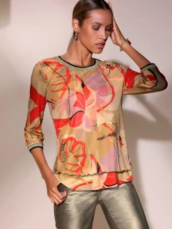 Creation L T-Shirts<T-shirt à manches 3/4 qualité maille imprimée