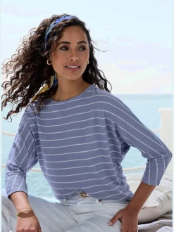 Vivance T-Shirts<T-shirt à manches 3/4 rayures structurées