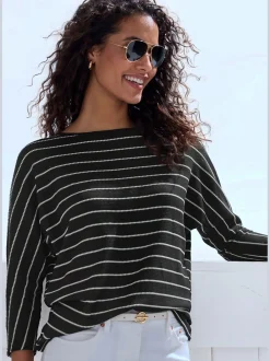 Vivance T-Shirts<T-shirt à manches 3/4 rayures structurées