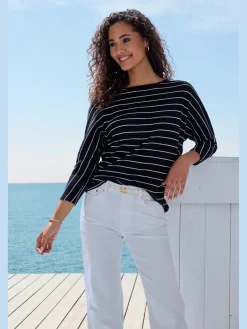 Vivance T-Shirts<T-shirt à manches 3/4 rayures structurées