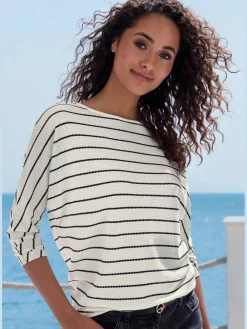 Vivance T-Shirts<T-shirt à manches 3/4 rayures structurées