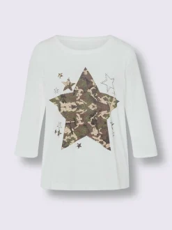 Mandarin T-Shirts<T-shirt à manches 3/4 séduisant motif à étoiles