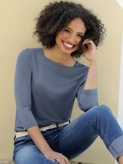 Linea Tesini T-Shirts<T-shirt à manches 3/4 superbe encolure