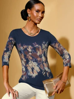 Creation L T-Shirts<T-shirt à manches 3/4 viscose