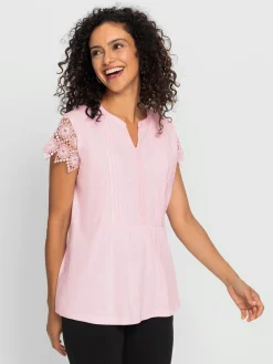 T-Shirts|Débardeurs<T-shirt à manches courtes 50% coton et 50% modal