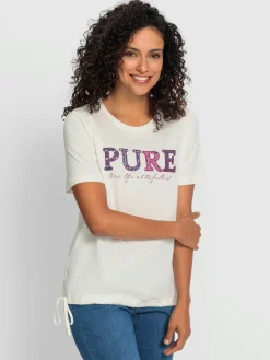 T-Shirts<T-shirt à manches courtes 50% coton et 50% modal