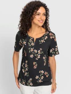 T-Shirts<T-shirt à manches courtes 50% coton et 50% modal