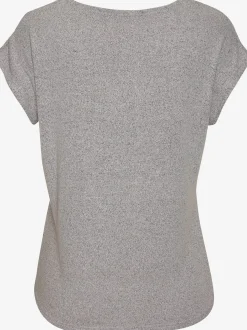 LASCANA T-Shirts<T-shirt à manches courtes bouton brillant à strass au niveau de l'encolure