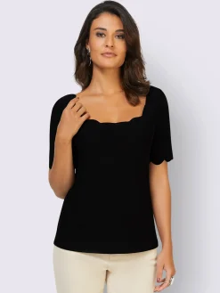 Creation L Tenues De Cérémonie|T-Shirts<T-shirt à manches courtes bords arrondis féminins