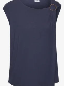 Vivance T-Shirts<T-shirt à manches courtes boucle décorative dorée sur l'épaule gauche