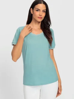 Ashley Brooke T-Shirts<T-shirt à manches courtes bords ondulés élégants