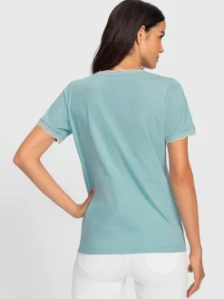 Ashley Brooke T-Shirts<T-shirt à manches courtes bords ondulés élégants