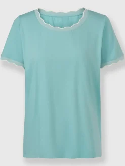 Ashley Brooke T-Shirts<T-shirt à manches courtes bords ondulés élégants