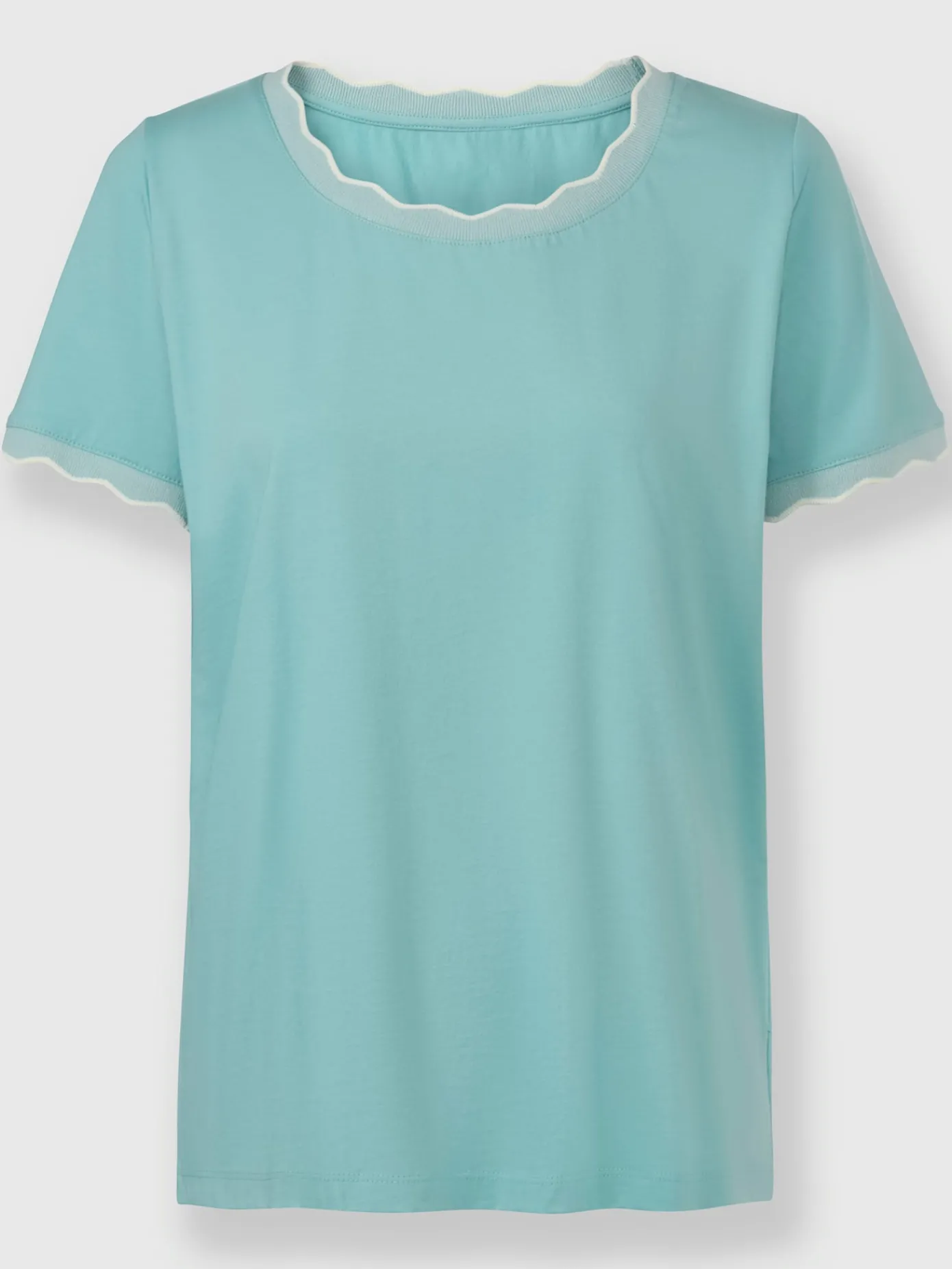 Ashley Brooke T-Shirts<T-shirt à manches courtes bords ondulés élégants