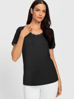 Ashley Brooke T-Shirts<T-shirt à manches courtes bords ondulés élégants