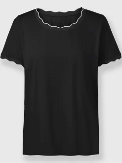 Ashley Brooke T-Shirts<T-shirt à manches courtes bords ondulés élégants