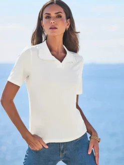 Ashley Brooke T-Shirts<T-shirt à manches courtes col polo tendance