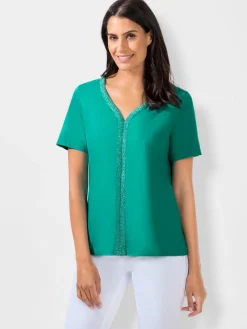 T-Shirts<T-shirt à manches courtes détails argentés