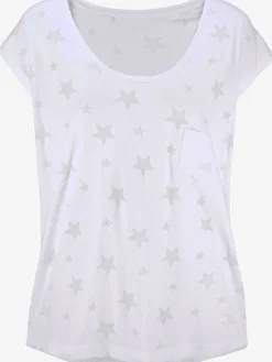 Beachtime T-Shirts<T-shirt à manches courtes dévoré légèrement transparent avec motif étoile