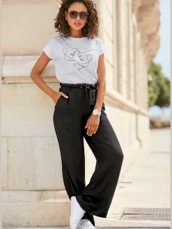 LASCANA T-Shirts<T-shirt à manches courtes encolure ronde