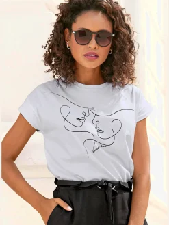 LASCANA T-Shirts<T-shirt à manches courtes encolure ronde