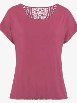 Vivance T-Shirts<T-shirt à manches courtes empiècement en crochet doux au dos