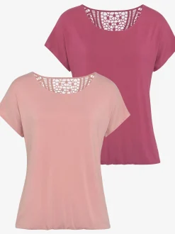 Vivance T-Shirts<T-shirt à manches courtes empiècement en crochet doux au dos