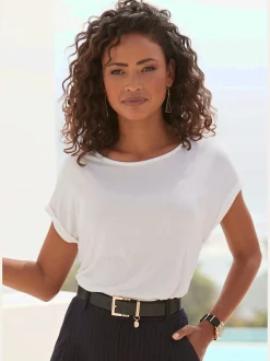 LASCANA T-Shirts<T-shirt à manches courtes encolure ronde