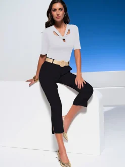 Ashley Brooke T-Shirts<T-shirt à manches courtes encolure raffinée