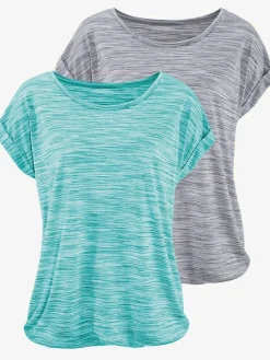 Beachtime T-Shirts<T-shirt à manches courtes effet structuré bicolore