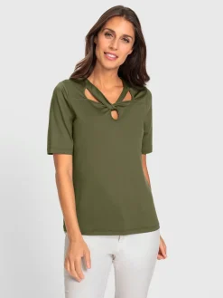 Ashley Brooke T-Shirts<T-shirt à manches courtes encolure raffinée