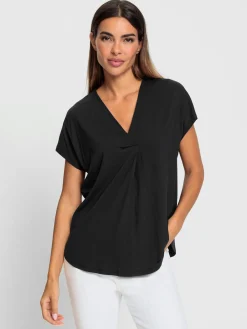 Rick Cardona T-Shirts<T-shirt à manches courtes encolure en v chevauchante