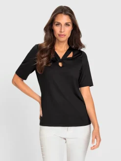 Ashley Brooke T-Shirts<T-shirt à manches courtes encolure raffinée