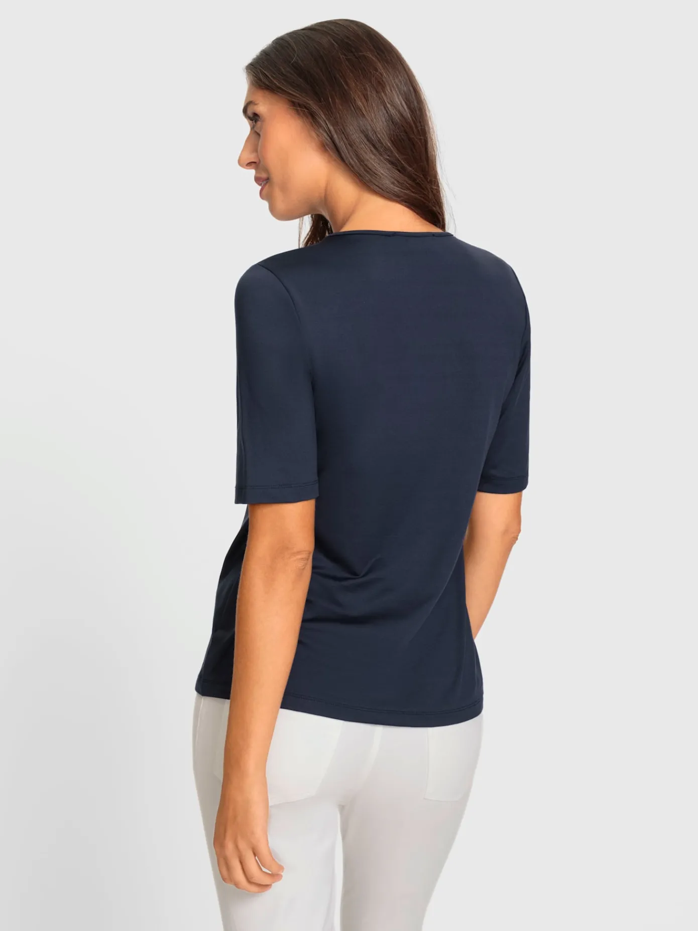 Ashley Brooke T-Shirts<T-shirt à manches courtes encolure raffinée