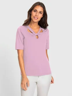 Ashley Brooke T-Shirts<T-shirt à manches courtes encolure raffinée