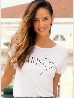 LASCANA T-Shirts<T-shirt à manches courtes encolure ronde