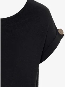 LASCANA T-Shirts<T-shirt à manches courtes gros bouton imitation bois à la finition des manches