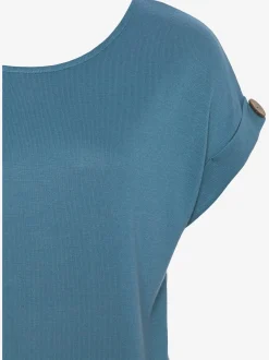 LASCANA T-Shirts<T-shirt à manches courtes gros bouton imitation bois à la finition des manches