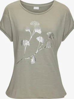 LASCANA T-Shirts<T-shirt à manches courtes imprimé feuille de qualité avec design floral