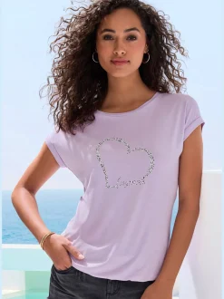 LASCANA T-Shirts<T-shirt à manches courtes imprimé cœur