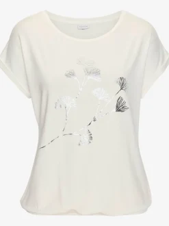 LASCANA T-Shirts<T-shirt à manches courtes imprimé feuille de qualité avec design floral