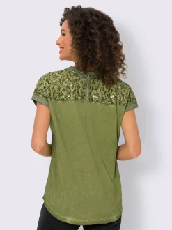 Linea Tesini T-Shirts<T-shirt à manches courtes imprimé feuille brillant