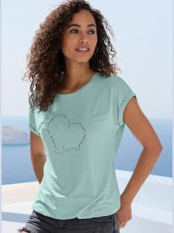 LASCANA T-Shirts<T-shirt à manches courtes imprimé cœur