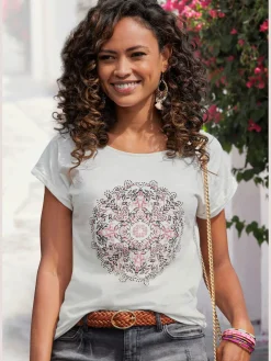Vivance T-Shirts<T-shirt à manches courtes imprimé mandala tendance