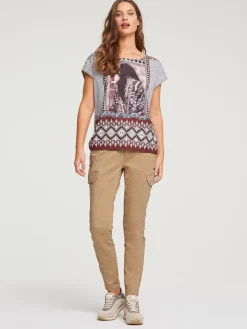 Rick Cardona T-Shirts<T-shirt à manches courtes imprimé photo tendance devant, dos uni