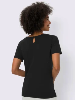 Linea Tesini T-Shirts<T-shirt à manches courtes jolie dentelle sur l'encolure