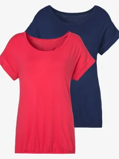 Vivance T-Shirts<T-shirt à manches courtes large bordure à la finition des manches