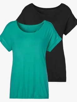 Vivance T-Shirts<T-shirt à manches courtes large bordure à la finition des manches